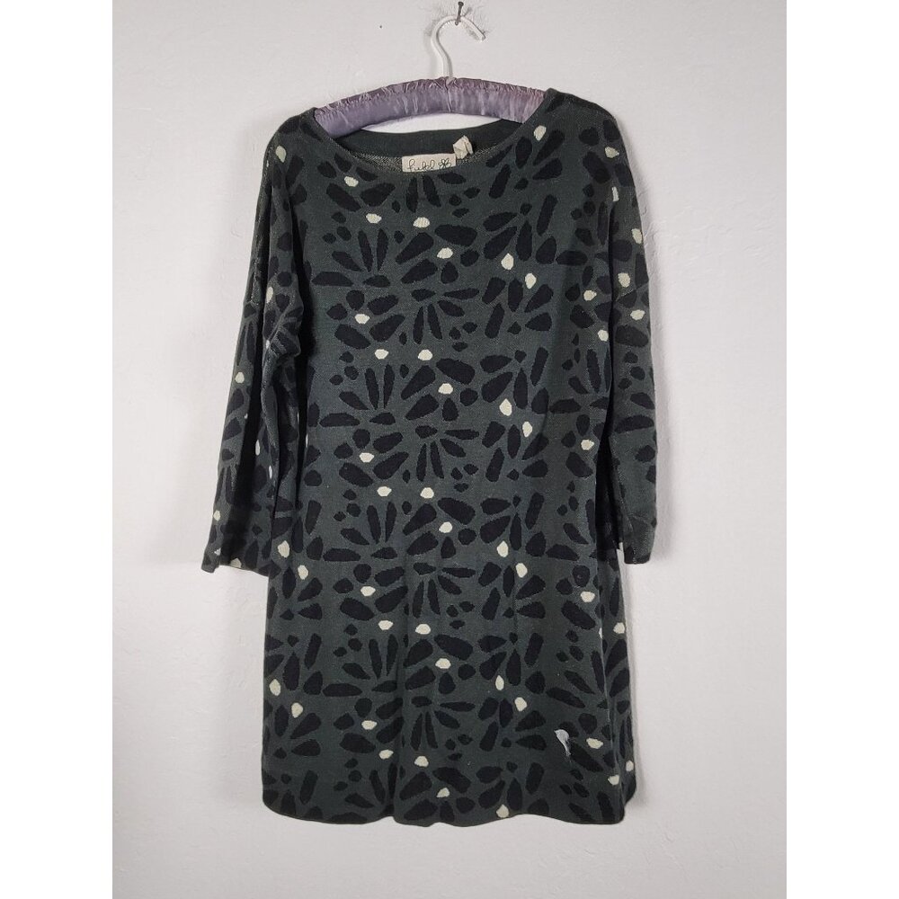 Field Flower Womens Green & Black Patterned Tunic Dress Size Small